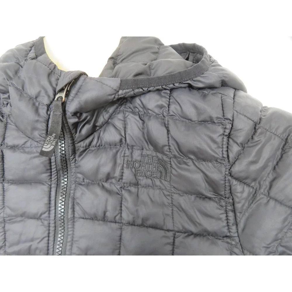 The North Face ThermoBall Jacket Boys 10/12 Medium Black Hooded Puffer Winter